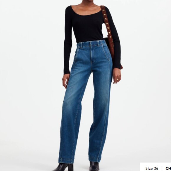 Madewell Tapered Denim Trousers in Calvert Wash - Picture 1 of 5